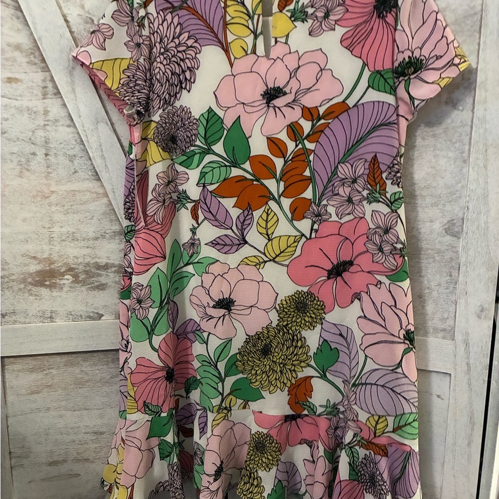 Floral Casual Dress - Pink and Green